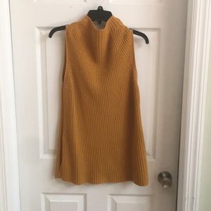 Mustard yellow long sweater tank top - size med